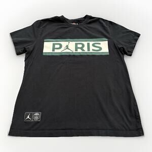 Nike Air Jordan Mens Black Paris Saint-Germain T-Shirt Size L LARGE DB6510-010